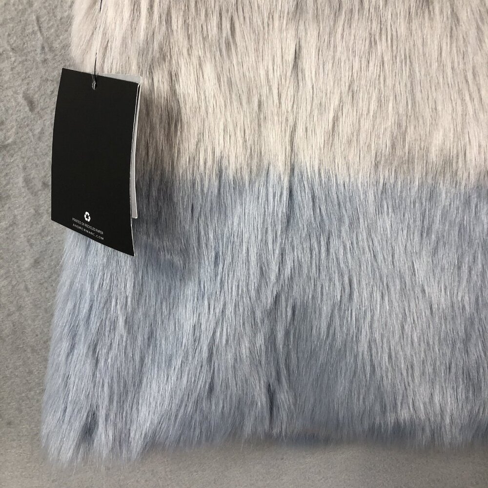 Marc New York Fur Vest Womens Small Pink Gray Ombre Faux Vegan Mobwife NEW - Picture 10 of 16